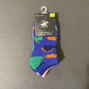 3pk • Kids low cut socks • Size 7-2 • BEVERLY HILLS POLO CLUB